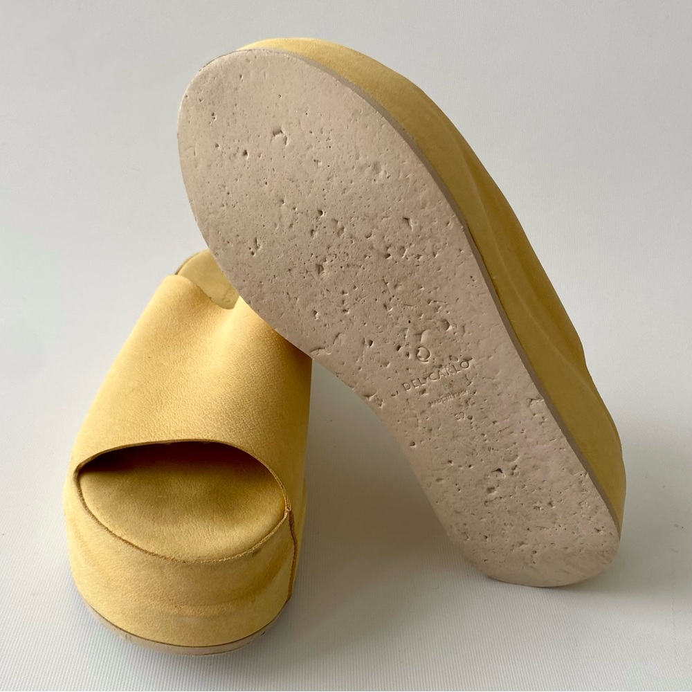 Del Carlo 100% genuine yellow leather platform sandals. 💛 - Picture 3 of 7